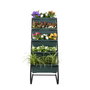 Hanah Home Rs-001 Maceta Decorativa de Jardín, Metal, 56x130x85 cm, Verde Oscuro y Negro